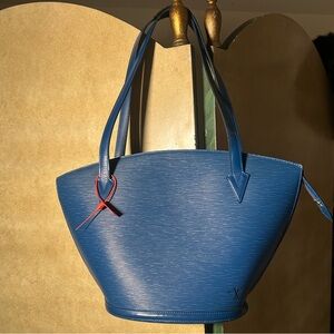 Louis Vuitton epi Blue Tote Bag
